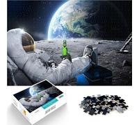 Puzzle 1000 pezzi per adolescenti Divertente astronauta con la birra Analisi e logica Attività divertenti a casa, regali di compleanno, regali di viaggio, 52x38cm