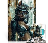 Puzzle 1000 pezzi per adolescenti Dominatrice di gatti in lattice Analisi e logica Decorazione murale Regali unici per compleanno e Natale 75x50cm