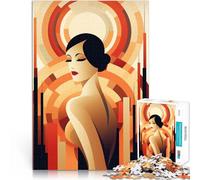 Puzzle 1000 pezzi per adolescenti Donna Art Déco per il giocattolo di sfida del gioco educativo Migliorare l'amore tra le coppie 38x52cm