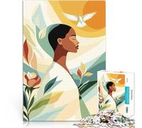 Puzzle 1000 pezzi per adolescenti Donna con colomba e fiori Per il divertimento in famiglia offerte come regali per tutta la famiglia 75x50cm