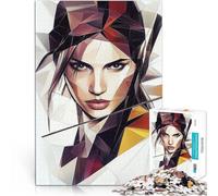 Puzzle 1000 pezzi per adolescenti Donna con ritratto geometrico Giocattoli da gioco per regalo di famiglia Regali di Babbo Natale segreto 75x50cm
