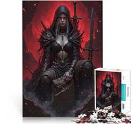 Puzzle 1000 pezzi per adolescenti Donna guerriera fantasy oscura Giocattoli per l'intrattenimento in famiglia Regali di compleanno 38x26cm