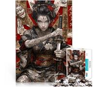 Puzzle 1000 pezzi per adolescenti Donna guerriera giapponese giochi divertenti per famiglie Gioco educativo per compleanno e Natale 52x38cm