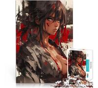 Puzzle 1000 pezzi per adolescenti Donna guerriera samurai anime giochi divertenti per famiglie offerte come regali per tutta la famiglia 38x26cm