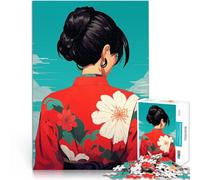 Puzzle 1000 pezzi per adolescenti Donna in kimono rosso Giocattoli educativi per l'apprendimento Giochi per famiglie Un'opera d'arte 50x70cm