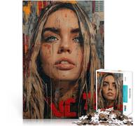 Puzzle 1000 pezzi per adolescenti Donna nell'arte del collage giocattoli educativi per l'apprendimento Lista dei desideri con Babbo Natale 38x26cm