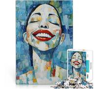 Puzzle 1000 pezzi per adolescenti Donna sorridente che dipinge Giocattoli Giochi Educativi Antistress Migliorare l'amore tra le coppie 70x100cm