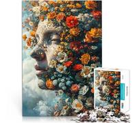 Puzzle 1000 pezzi per adolescenti Donna tra i fiori Antistress Vacanza in patria Uccidere il tempo con poster abbinato e foglio di quiz 75x50cm