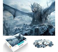 Puzzle 1000 pezzi per adolescenti Drago bianco gigante Difficile da completare ma divertente e umoristico per la decorazione della casa 38x26cm