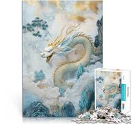 Puzzle 1000 pezzi per adolescenti Drago bianco tra le nuvole Giocattoli per l'intrattenimento in famiglia Ottimi regali e giocattoli 38x26cm