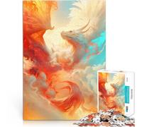 Puzzle 1000 pezzi per adolescenti Drago bianco tra le nuvole Giocattoli per l'intrattenimento in famiglia Decorazione perfetta 52x38cm