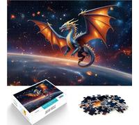 Puzzle 1000 pezzi per adolescenti Drago Cosmico sulla Terra Giocattolo educativo per l'apprendimento Lista dei desideri con Babbo Natale 38x26cm