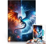 Puzzle 1000 pezzi per adolescenti Drago di fuoco e ghiaccio Vacanza a casa: uccidere il tempo offerte come regali per tutta la famiglia 75x50cm