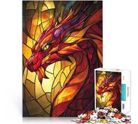 Puzzle 1000 pezzi per adolescenti Drago di vetro colorato Gioco di famiglia antistress sfida difficile Migliorare l'amore tra le coppie 52x38cm
