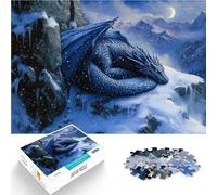 Puzzle 1000 pezzi per adolescenti Drago dormiente nelle montagne innevate Regali di giochi impegnativi Regalo di compleanno, regali, arte murale 52x38cm