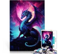 Puzzle 1000 pezzi per adolescenti Drago fantasy nel cielo Giochi educativi Decorazione della casa con poster abbinato e foglio di quiz 52x38cm