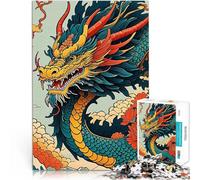 Puzzle 1000 pezzi per adolescenti Drago floreale asiatico Vacanza a casa: uccidere il tempo Decorazioni e regali unici per la casa 38x26cm