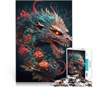 Puzzle 1000 pezzi per adolescenti Drago giapponese Giappone Giochi educativi Decorazione della casa perché è ideale come regalo per tutta la famiglia 52x38cm