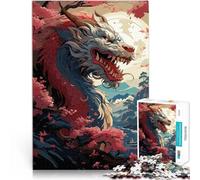 Puzzle 1000 pezzi per adolescenti Drago giapponese Sakura Gioco di famiglia antistress sfida difficile Adatto per la decorazione del desktop 38x26cm