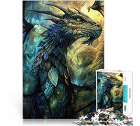 Puzzle 1000 pezzi per adolescenti Drago Guardiano Verdeggiante Vacanza a casa: uccidere il tempo Lista dei desideri con Babbo Natale 52x38cm