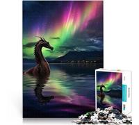 Puzzle 1000 pezzi per adolescenti Drago nell'aurora boreale Gioco intellettuale giocattolo Decorazioni e regali unici per la casa 75x50cm