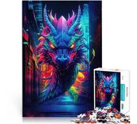 Puzzle 1000 pezzi per adolescenti Drago neon Venti Giocattolo educativo intellettuale decomprimente Regalo di compleanno, regali, arte murale 75x50cm