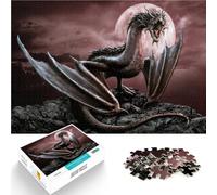 Puzzle 1000 pezzi per adolescenti Drago Nero Aiuta il cervello ad allenare i giocattoli che creano dipendenza per coltivare la pazienza Buon regalo 38x26cm
