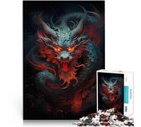 Puzzle 1000 pezzi per adolescenti Drago oscuro per il giocattolo di sfida del gioco educativo con poster abbinato e foglio di quiz 38x26cm