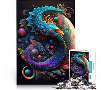 Puzzle 1000 pezzi per adolescenti Drago Yin Yang a colori Allena il tuo cervello e le tue mani Gioco educativo per compleanno e Natale 38x26cm