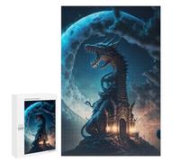 Puzzle 1000 pezzi per adolescenti Dragon Castle Moonlit Night Puzzles per adulti giochi di relax, un'opera d'arte per compleanno, Natale, 1000 pezzi