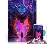 Puzzle 1000 pezzi per adolescenti Dragon Gate Secondo Neon Allena il tuo cervello e le tue mani Collezione di artisti, Belle arti 38x26cm