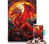 puzzle 1000 pezzi per adolescenti Dragon Stained Glass Denksportaufgabe für Jedes Stück ist einzigartig Anspruchsvolles Familienspiel75x50cm