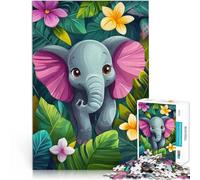 Puzzle 1000 pezzi per adolescenti Elefante carino nella giungla Gioco impegnativo e gioco in famiglia Migliorare l'amore tra le coppie 50x70cm
