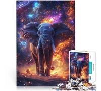 Puzzle 1000 pezzi per adolescenti Elefante cosmico in un paesaggio spaziale Difficile e sfidante Migliorare l'amore tra le coppie 38x26cm
