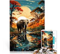 Puzzle 1000 pezzi per adolescenti elefante della giungla Difficile da completare ma divertente e umoristico regali per amici e familiari 38x26cm