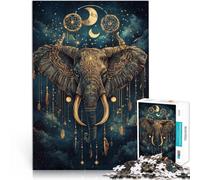 Puzzle 1000 pezzi per adolescenti Elefante misterioso Difficile da completare ma divertente e umoristico con poster abbinato e foglio di quiz 38x26cm