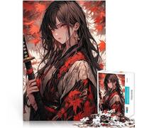 Puzzle 1000 pezzi per adolescenti Elegante ragazza samurai Giochi educativi Decorazione della casa Lista dei desideri con Babbo Natale 75x50cm