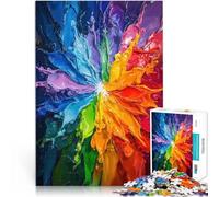 Puzzle 1000 pezzi per adolescenti Esplosione di vernice arcobaleno Gioco rompicapo Decorazione murale Regali unici per compleanno e Natale 38x26cm