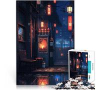 Puzzle 1000 pezzi per adolescenti Fantasia di vicolo giapponese di notte Assemblaggio del modello Gioco educativo per compleanno e Natale 38x26cm