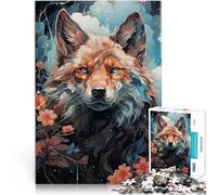Puzzle 1000 pezzi per adolescenti Fantasia di volpe dagli occhi azzurri Rompicapo per con pezzi completamente interconnessi di forma casuale 75x50cm