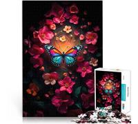 Puzzle 1000 pezzi per adolescenti Farfalla in fiore, illustrazione fantasy primaverile sfida educativa Migliorare l'amore tra le coppie 50x70cm