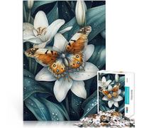 Puzzle 1000 pezzi per adolescenti Farfalla sul giglio Giocattoli educativi per l'apprendimento Giochi per famiglie Buon regalo 52x38cm