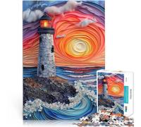 Puzzle 1000 pezzi per adolescenti Faro del tramonto Giocattoli educativi per l'apprendimento Giochi per famiglie Regali di Babbo Natale segreto 52x38cm