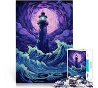 Puzzle 1000 pezzi per adolescenti Faro nel mare in tempesta Gioco di famiglia antistress sfida difficile Decorazioni e regali unici per la casa 38x26cm
