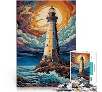 Puzzle 1000 pezzi per adolescenti faro notturno stellato Giocattoli educativi per l'apprendimento Giochi per famiglie Idee regalo 52x38cm