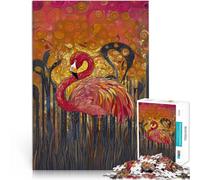 Puzzle 1000 pezzi per adolescenti Fenicottero nella Foresta d'Oro Gioco rompicapo Attività divertenti a casa, regali di compleanno, regali di viaggio, 52x38cm