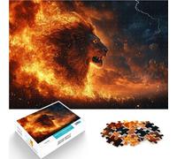 Puzzle 1000 pezzi per adolescenti Fiery Lion King Lernspiele Heimdekoration Geeignet für die Schreibtischdekoration75x50cm