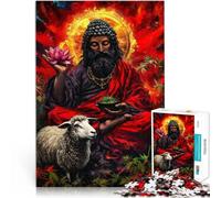 Puzzle 1000 pezzi per adolescenti Figura spirituale con loto e pecora Gioco pratico Ogni pezzo è unico - Gioco divertente e stimolante per tutta la famiglia 70x100cm
