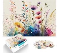 Puzzle 1000 pezzi per adolescenti Fiori Acquerello Antistress Vacanza in patria Uccidere il tempo è ideale come regalo per tutta la famiglia 38x26cm