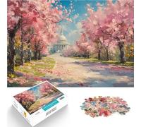 Puzzle 1000 pezzi per adolescenti Fiori di ciliegio e Campidoglio a Washington D.C. Difficile Duro Migliorare l'amore tra le coppie 52x38cm